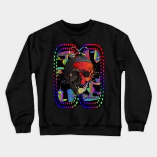 Trippy Psychedelic Skull Colorful Mushroom Skeleton Crewneck Sweatshirt